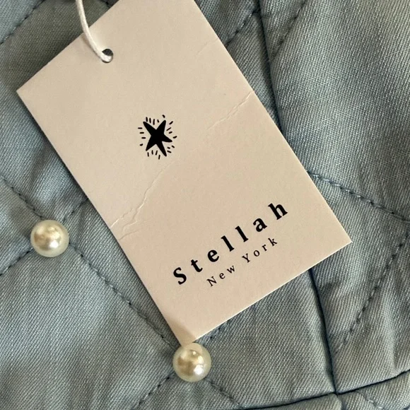 Stellah Light Blue Quilted Mini Skirt - Picture 2 of 2